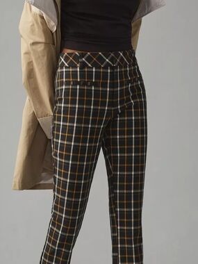 Anthropologie Pants Size 6 Black plaid